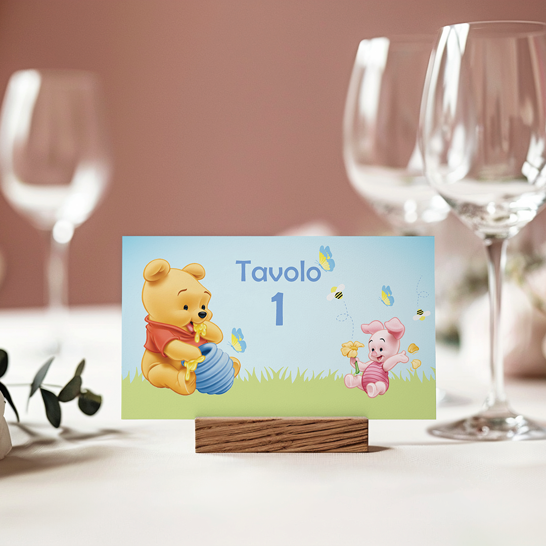 Segnatavolo Battesimo Winnie the Pooh