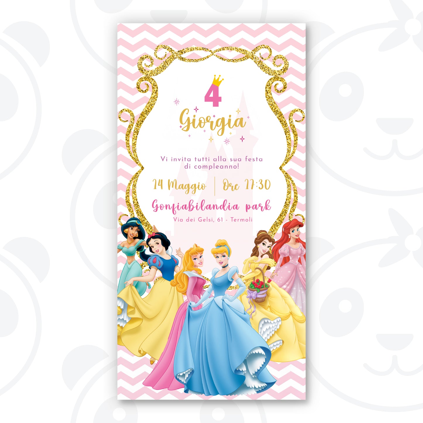 Invito digitale Principesse Disney