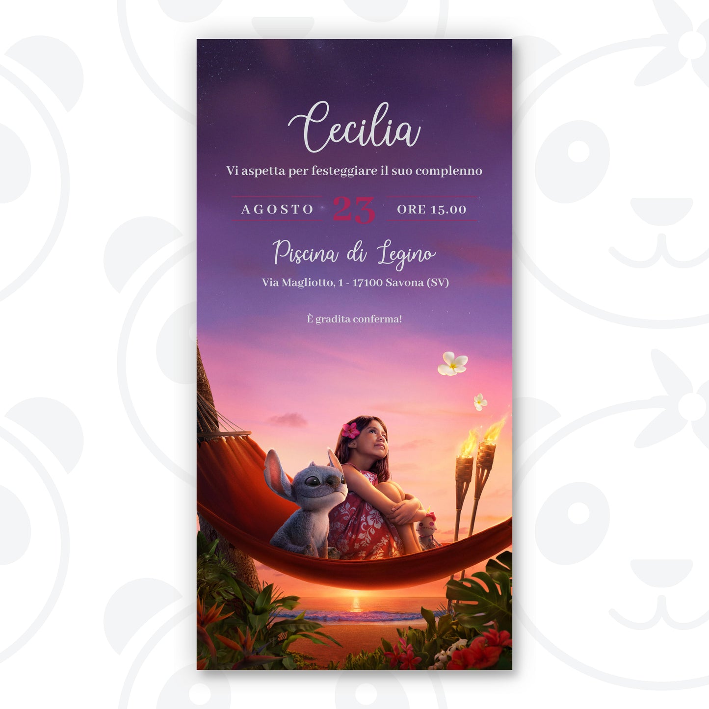 Invito digitale Lilo e Stitch