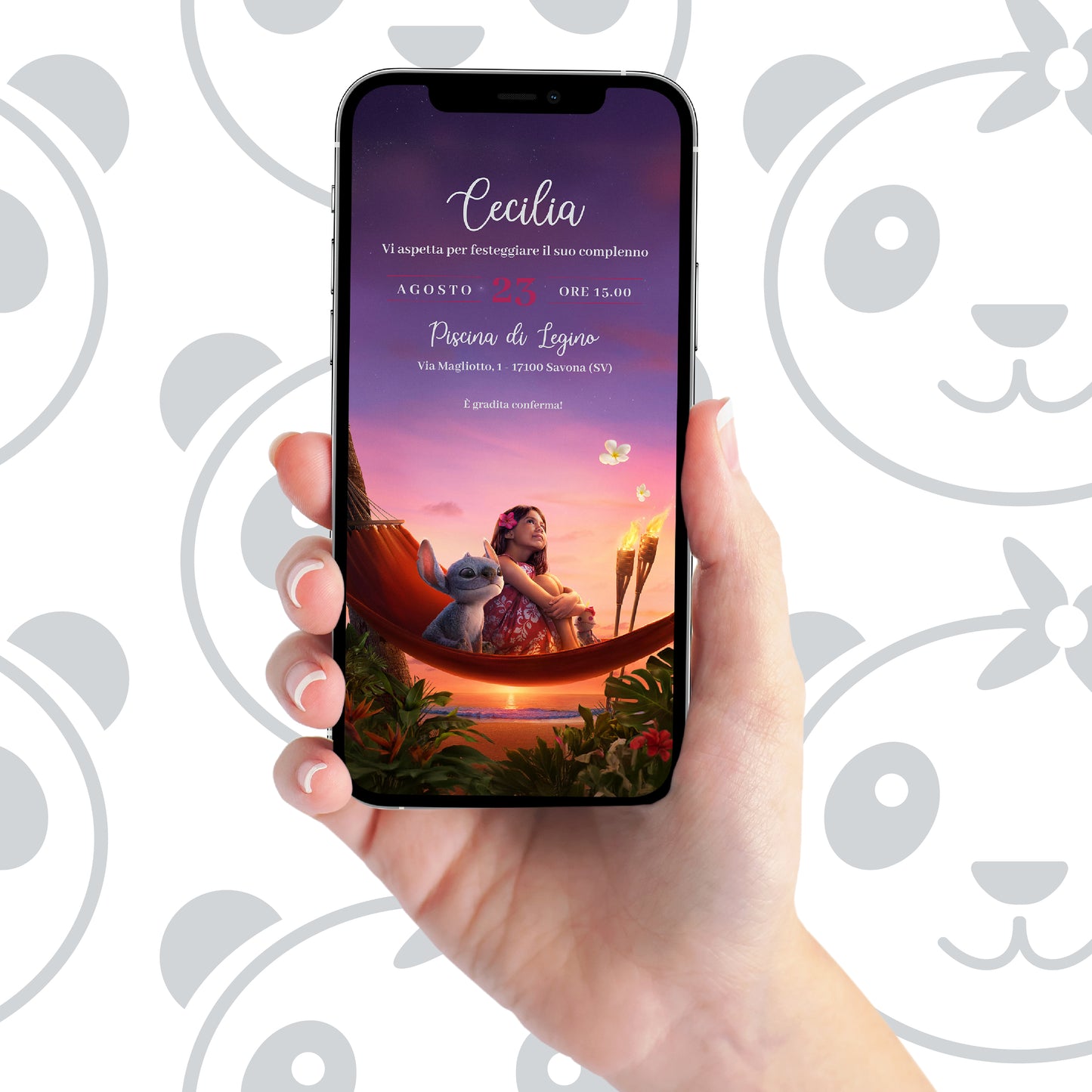 Invito digitale Lilo e Stitch