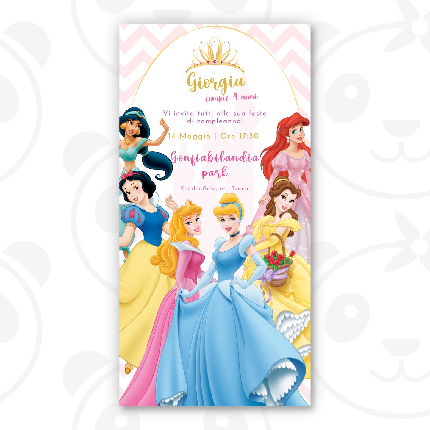 Invito digitale Principesse Disney