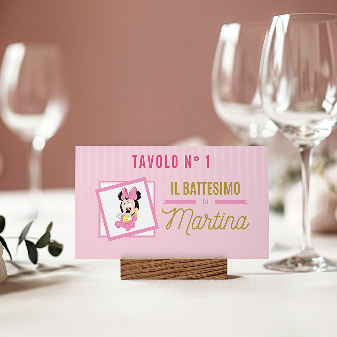 Segnatavolo Battesimo Minnie
