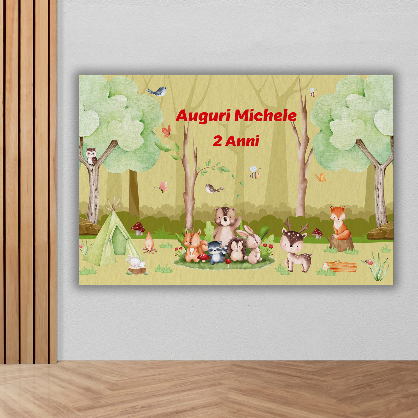 Banner compleanno animaletti del bosco
