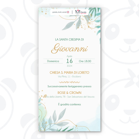 Invito digitale Santa Cresima floreale
