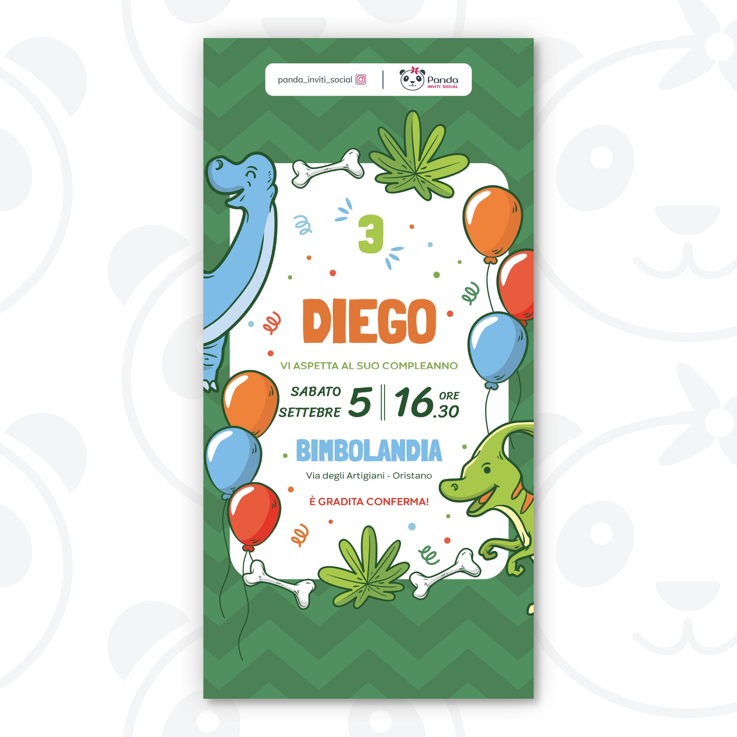 Invito digitale dinosauri