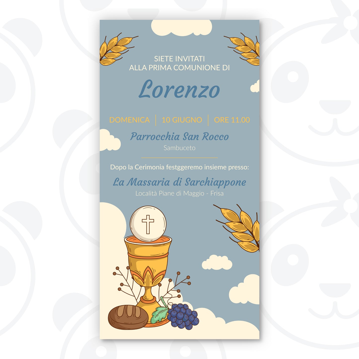Invito digitale Prima Comunione