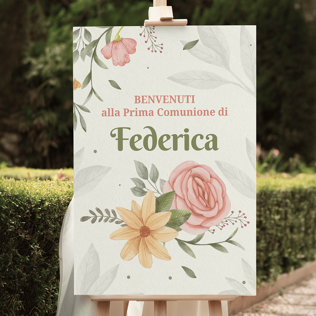 Cartello di benvenuto Prima Comunione