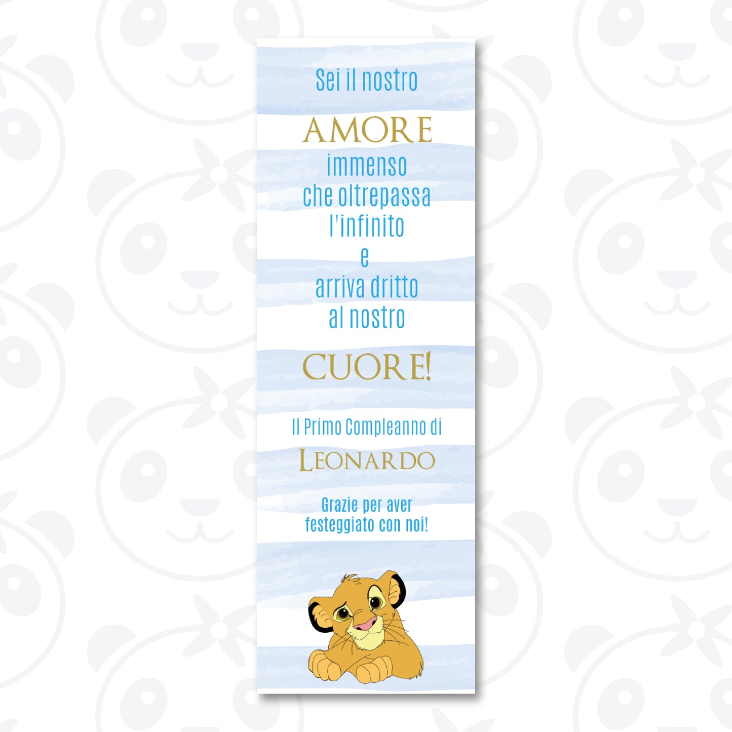 Segnaposto compleanno Simba Re Leone