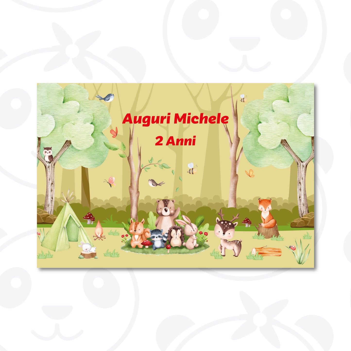 Banner compleanno animaletti del bosco