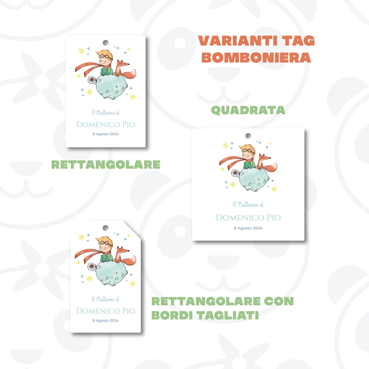 Tag Bomboniera Battesimo bambino Piccolo Principe