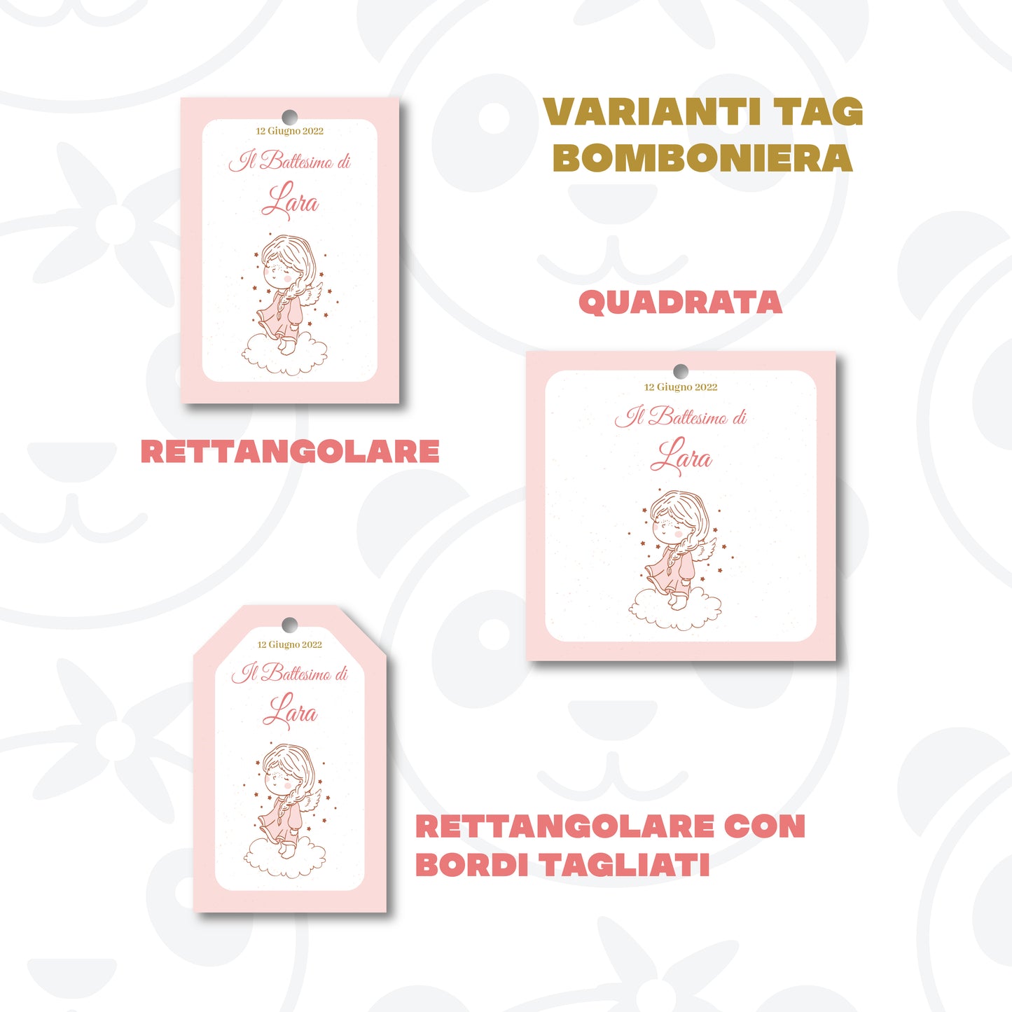 Tag Bomboniera Battesimo bambina angioletto