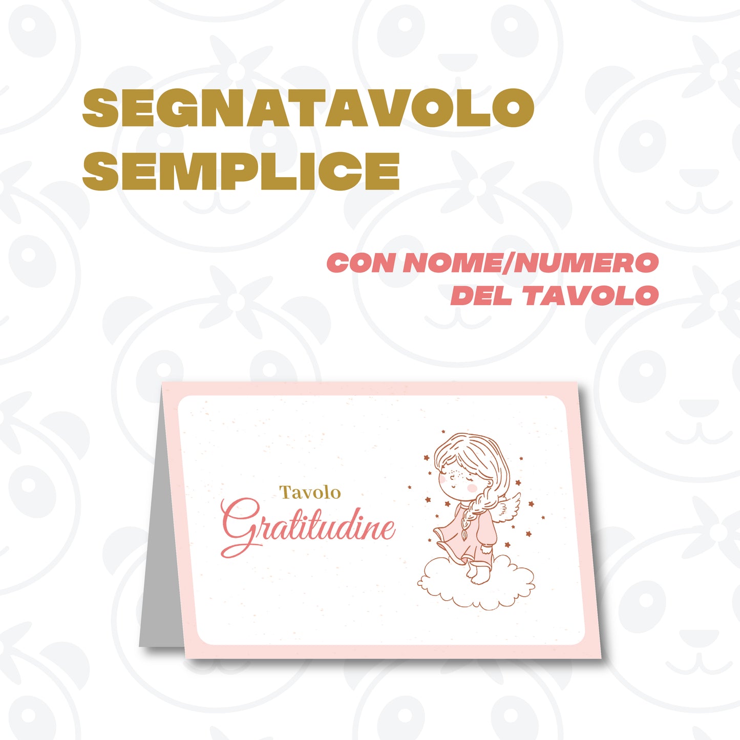 Segnatavolo pieghevole Battesimo angioletto