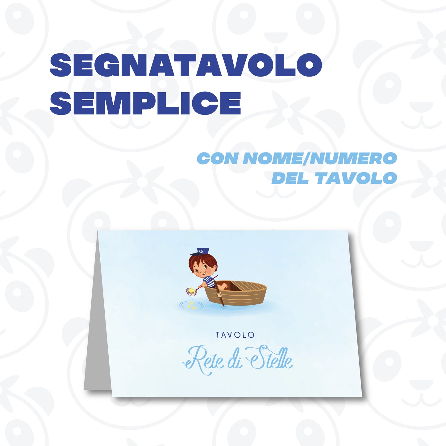 Segnatavolo pieghevole Battesimo piccolo marinaio