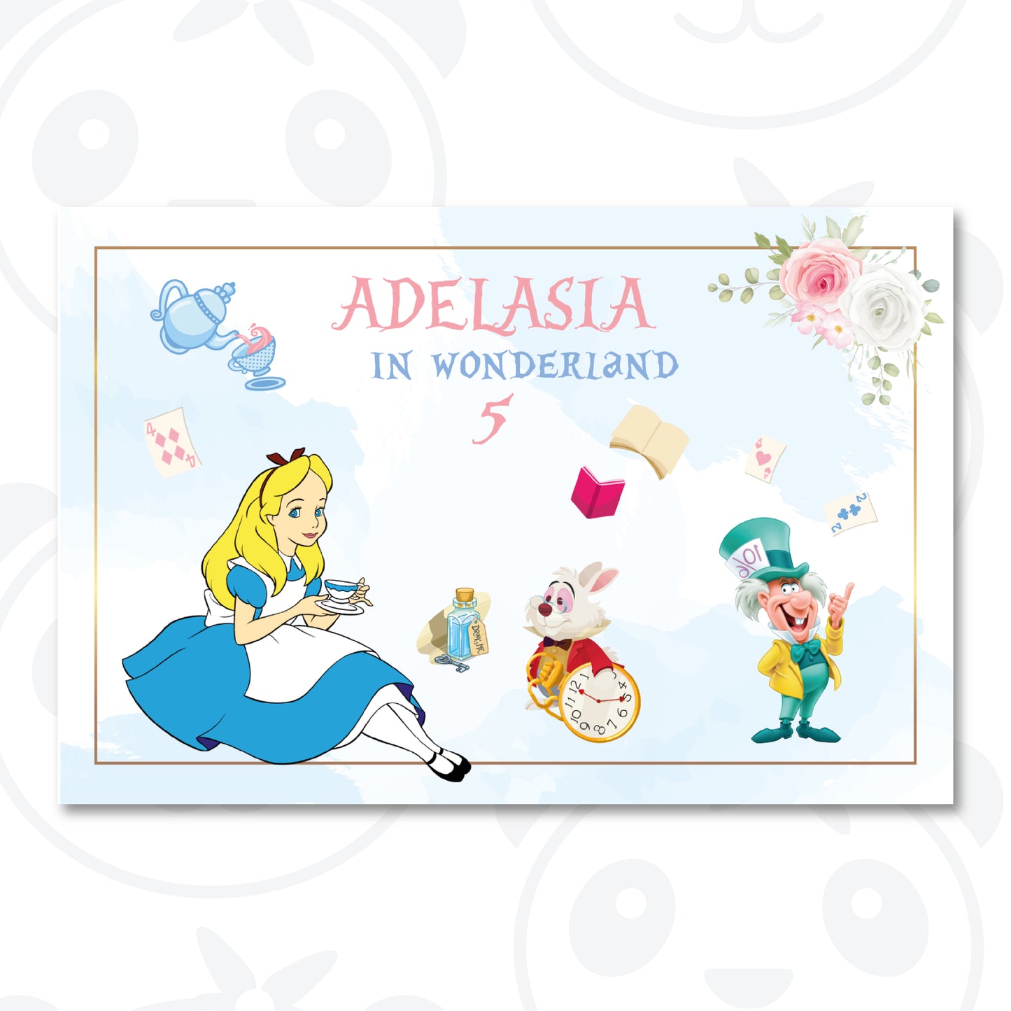 Banner compleanno Alice nel paese delle meraviglie