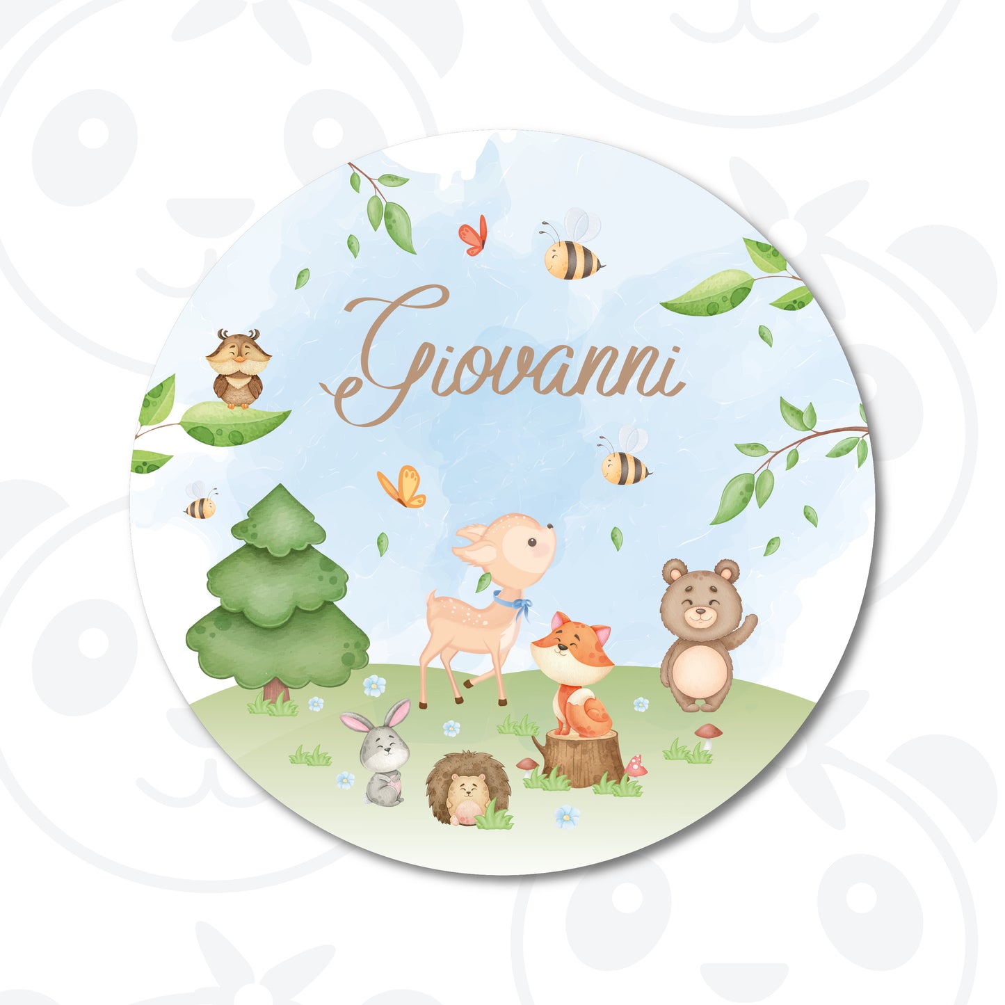 Banner Battesimo animaletti del bosco