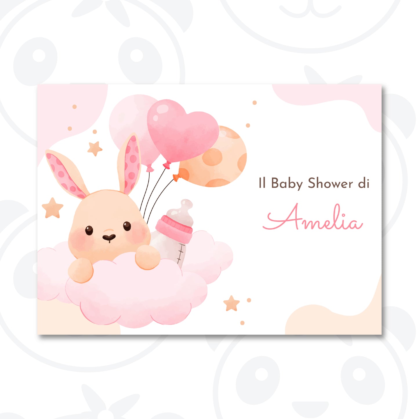 Banner Baby Shower orsetta sulle nuvole