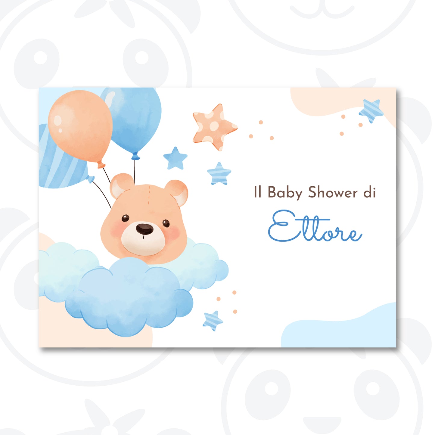 Banner Baby Shower orsetto sulle nuvole
