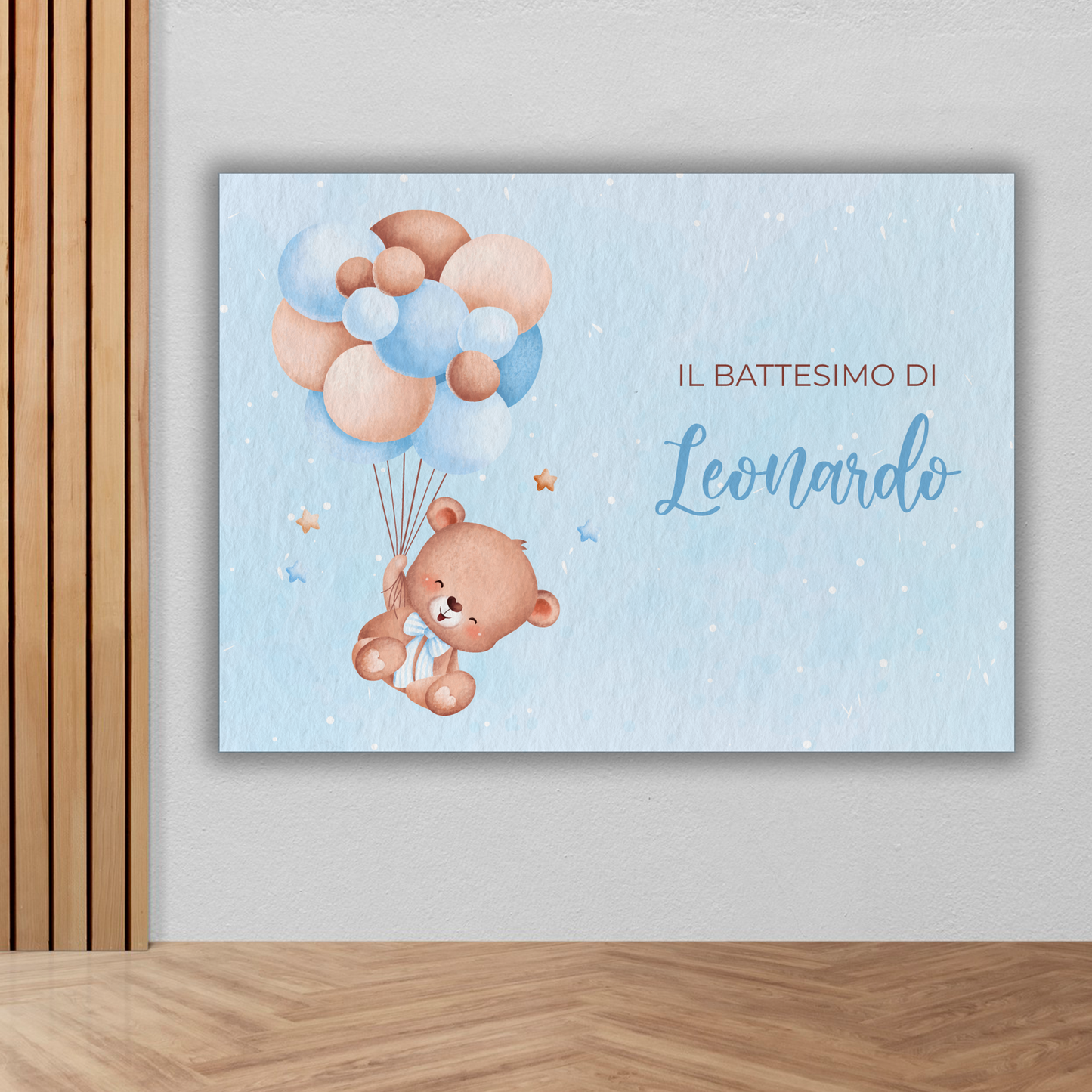 Banner Battesimo orsetto con palloncini