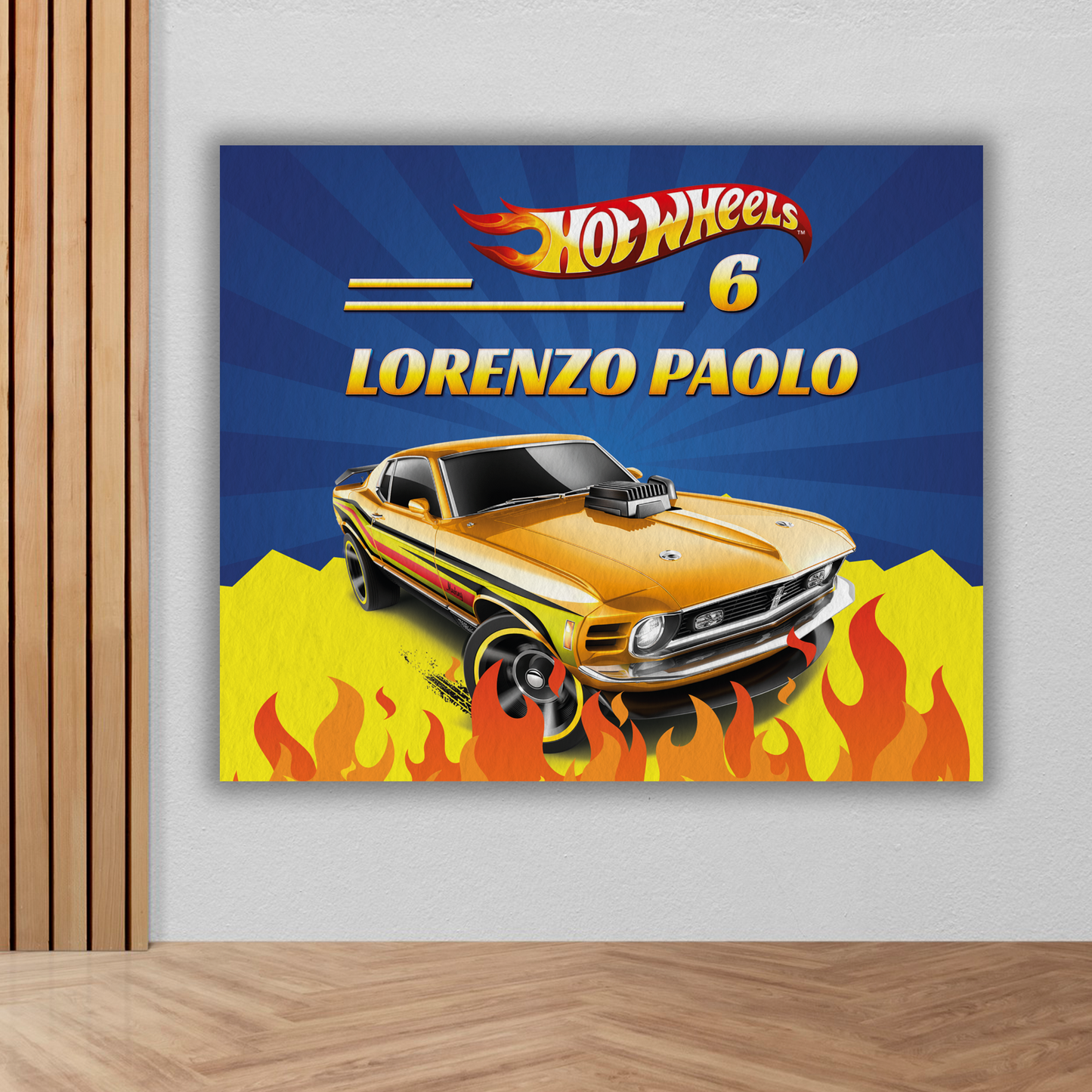 Banner compleanno Hot Wheels