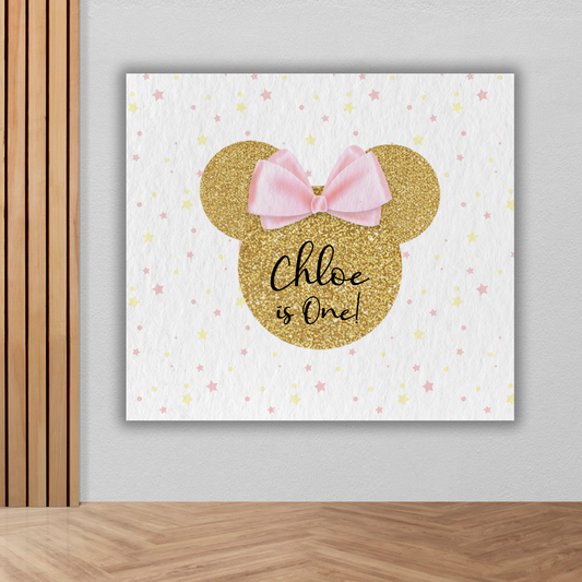 Banner compleanno Minnie Gold