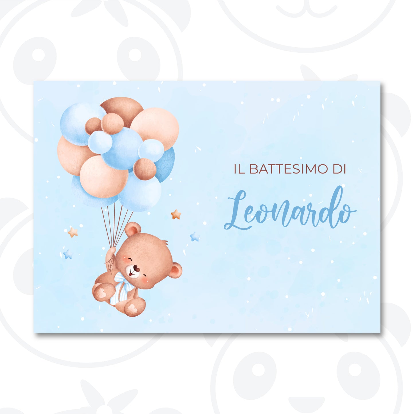 Banner Battesimo orsetto con palloncini
