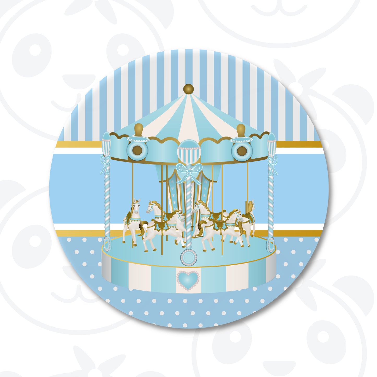 Banner Battesimo bambino giostra carosello
