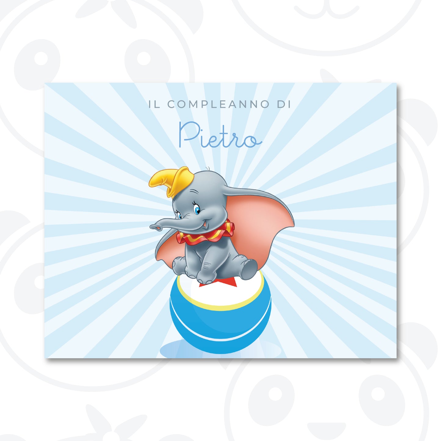 Banner compleanno Dumbo sulla palla