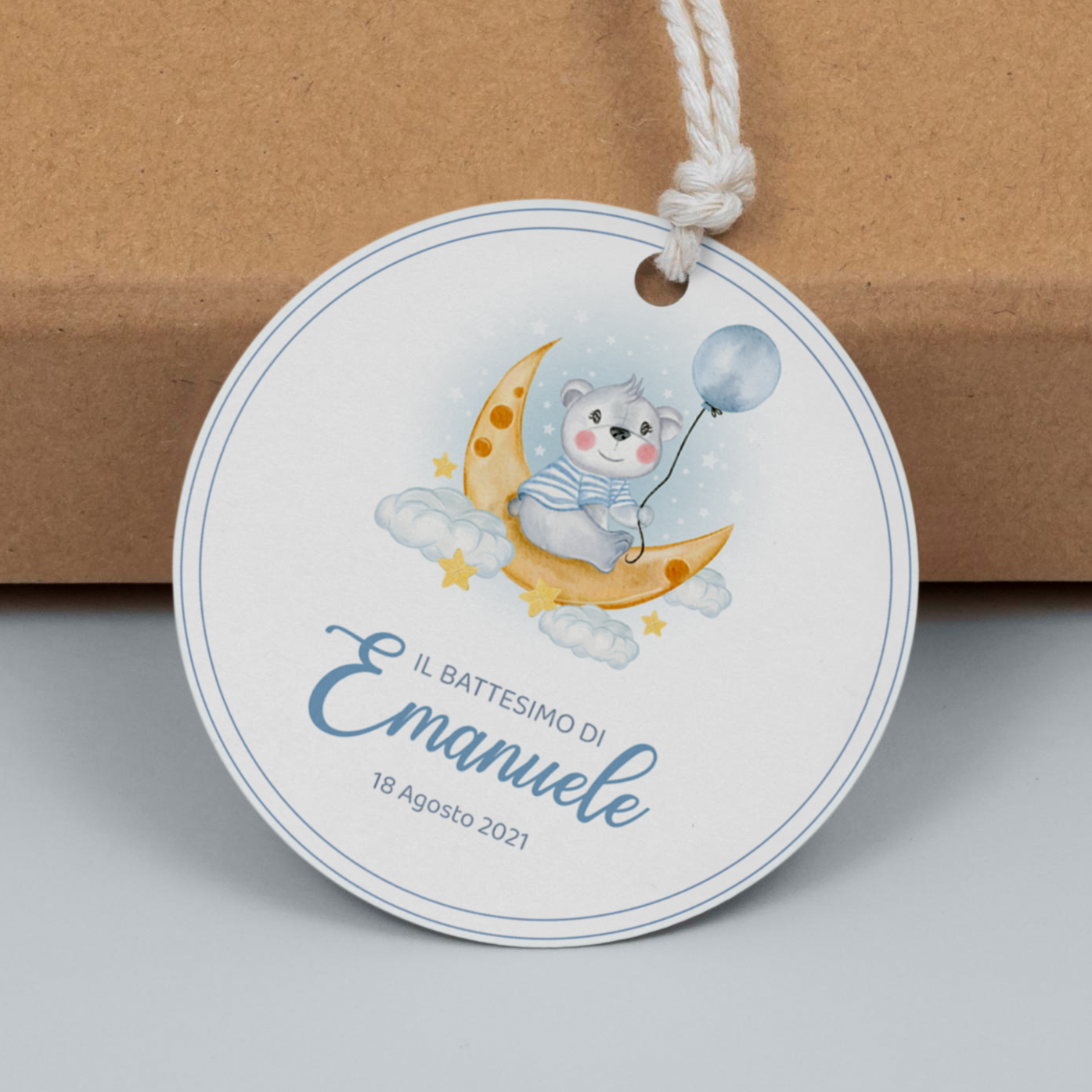 Tag Bomboniera Battesimo bambino orsetto