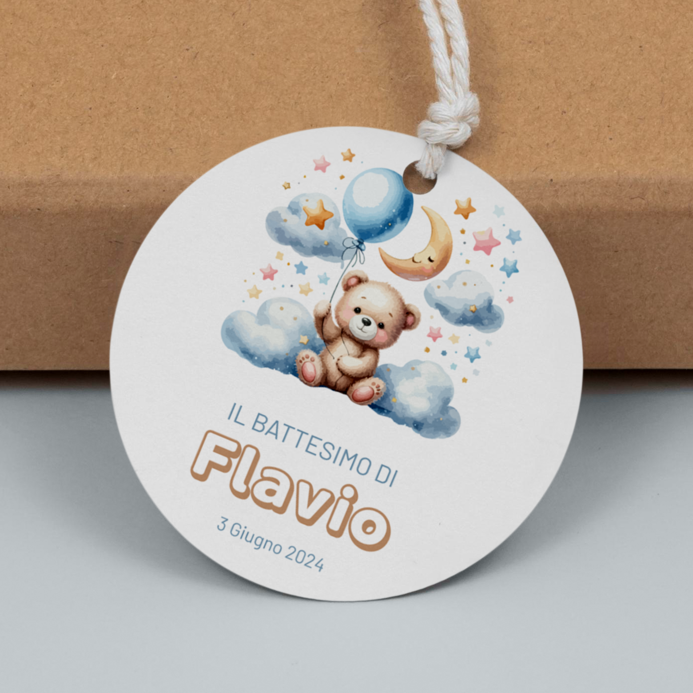 Tag Bomboniera Battesimo bambino Orsetto
