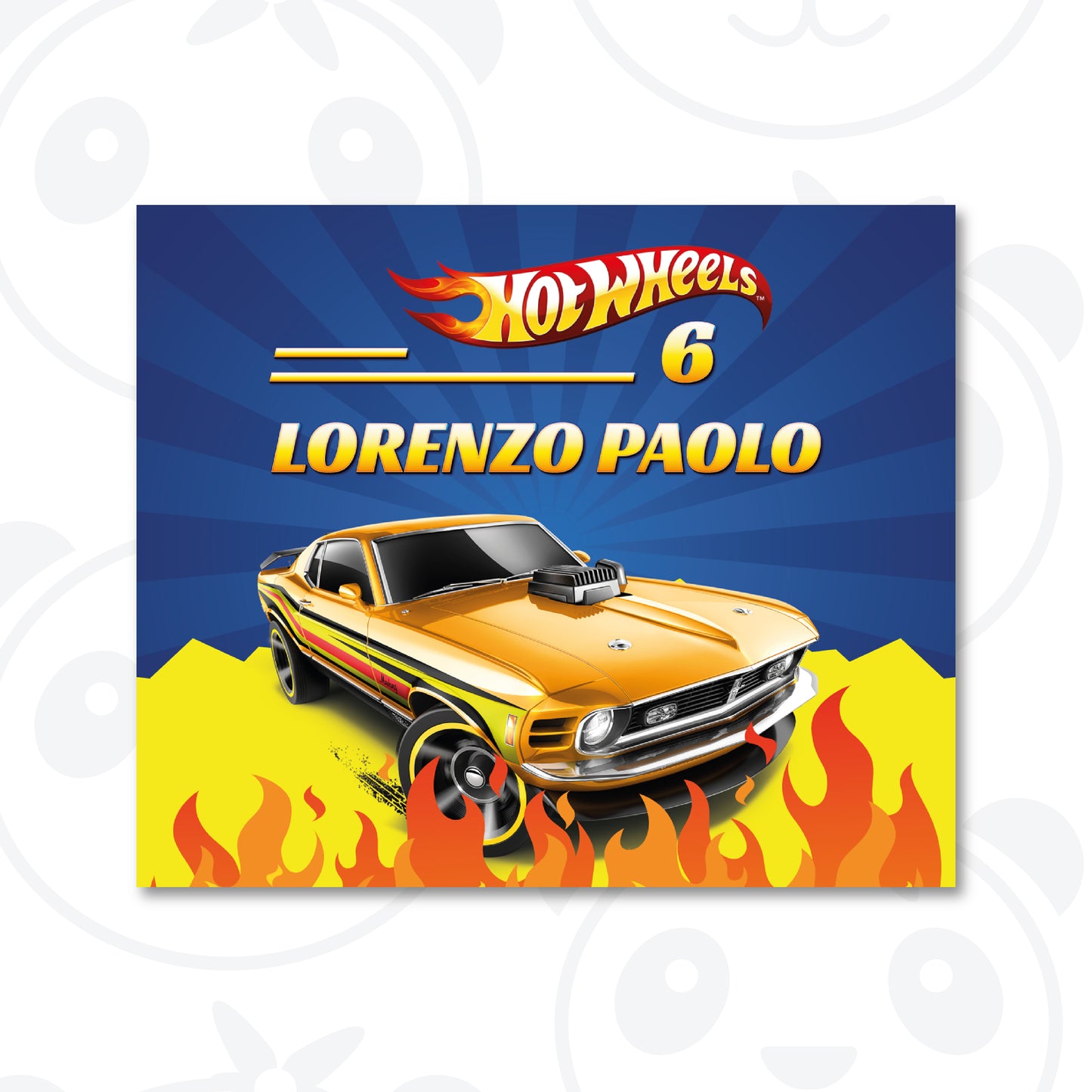 Banner compleanno Hot Wheels