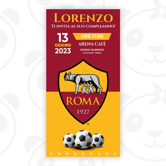 Roma football digital invitation