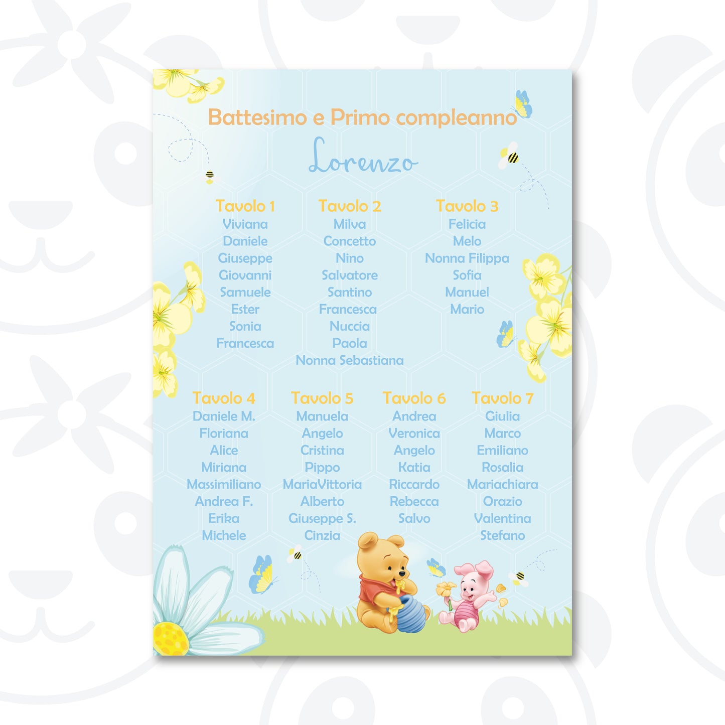 Tableau Battesimo Winnie The Pooh