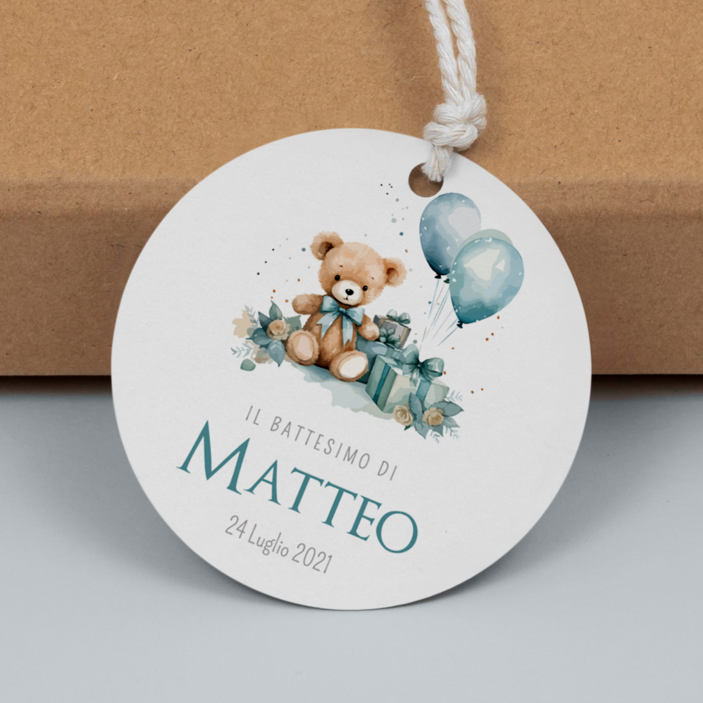 Tag Bomboniera Battesimo bambino Orsetto