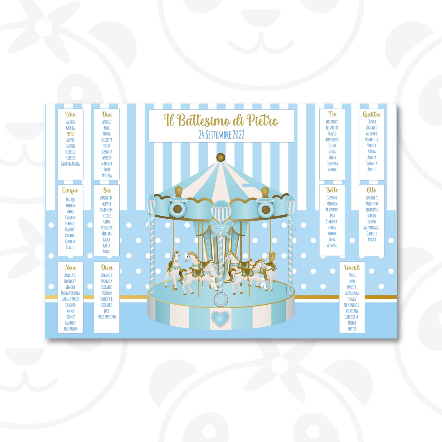 Tableau Battesimo bambino giostra carosello