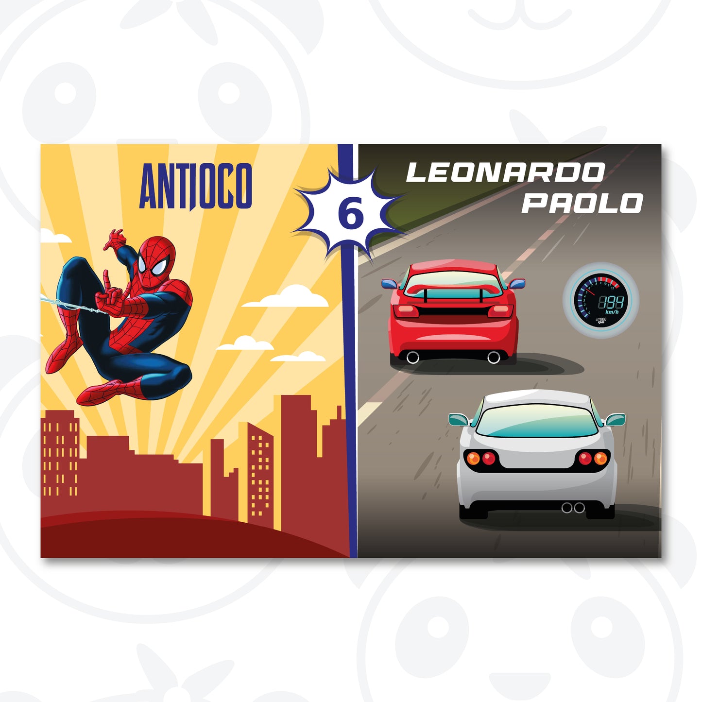 Banner compleanno Spiderman e Macchine