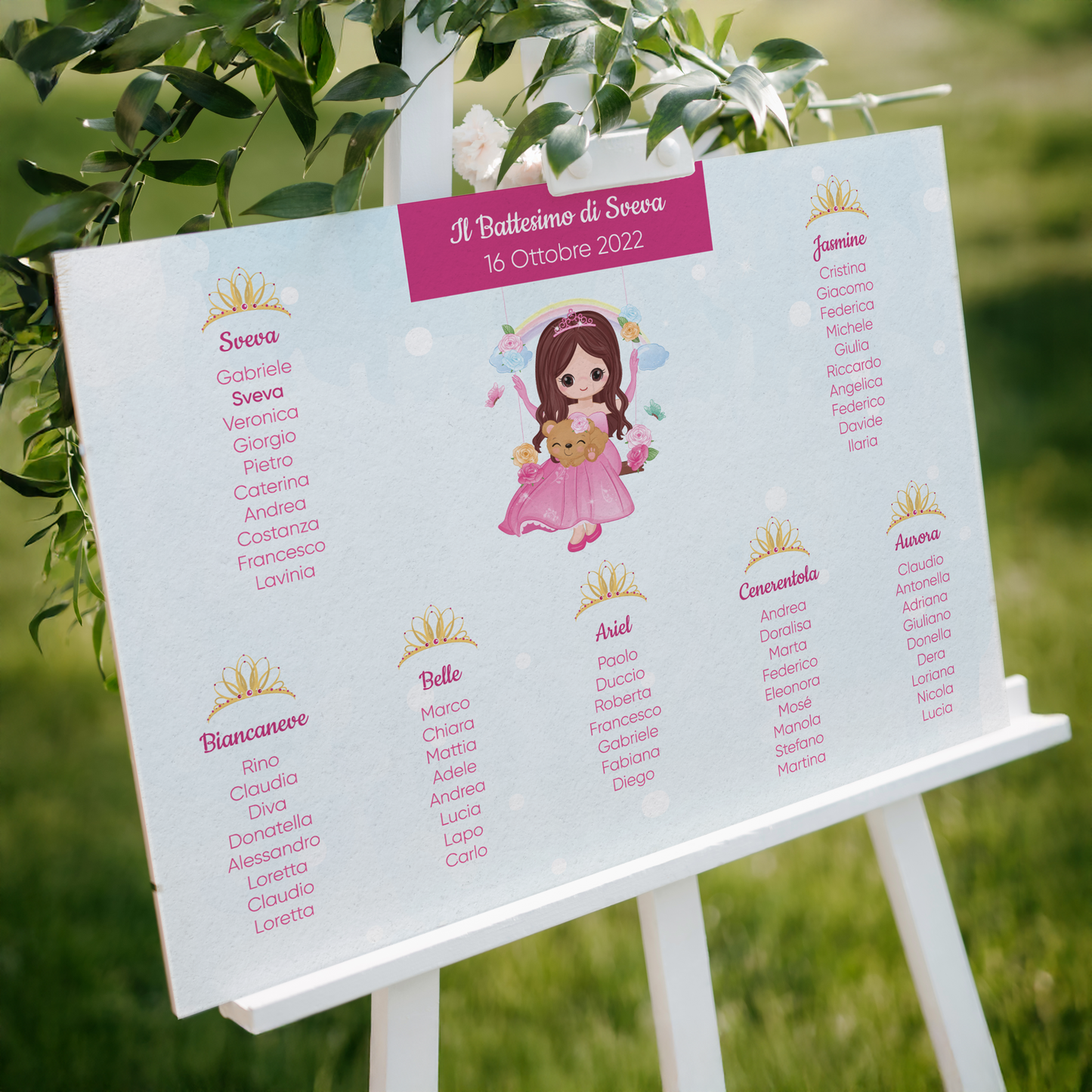 Tableau Battesimo bambina principessa