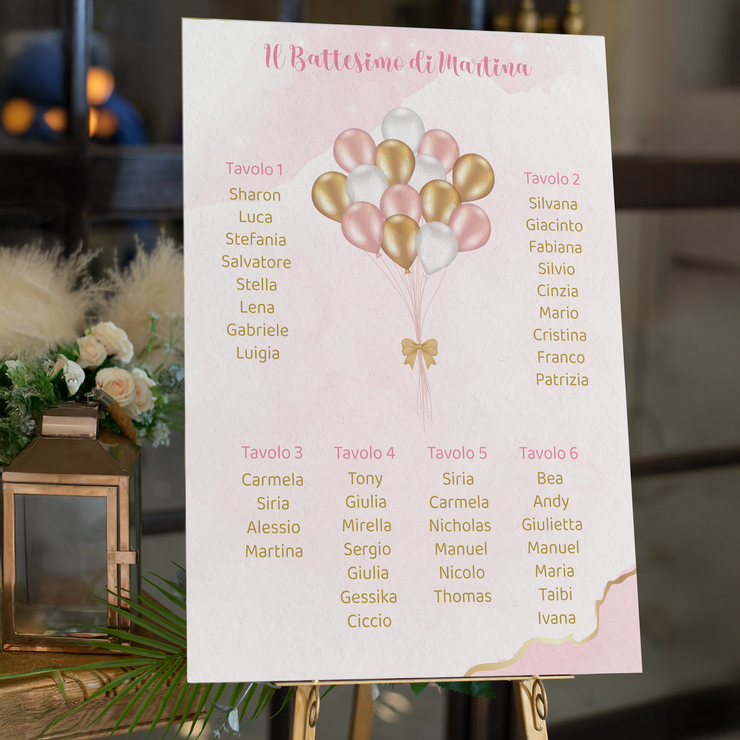 Tableau Battesimo palloncini