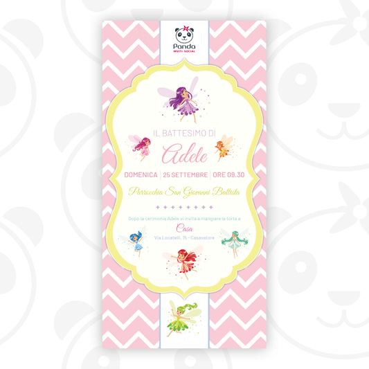Baby fairy baptism digital invitation