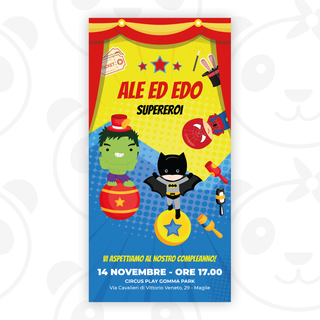 Invito digitale Baby Supereroi