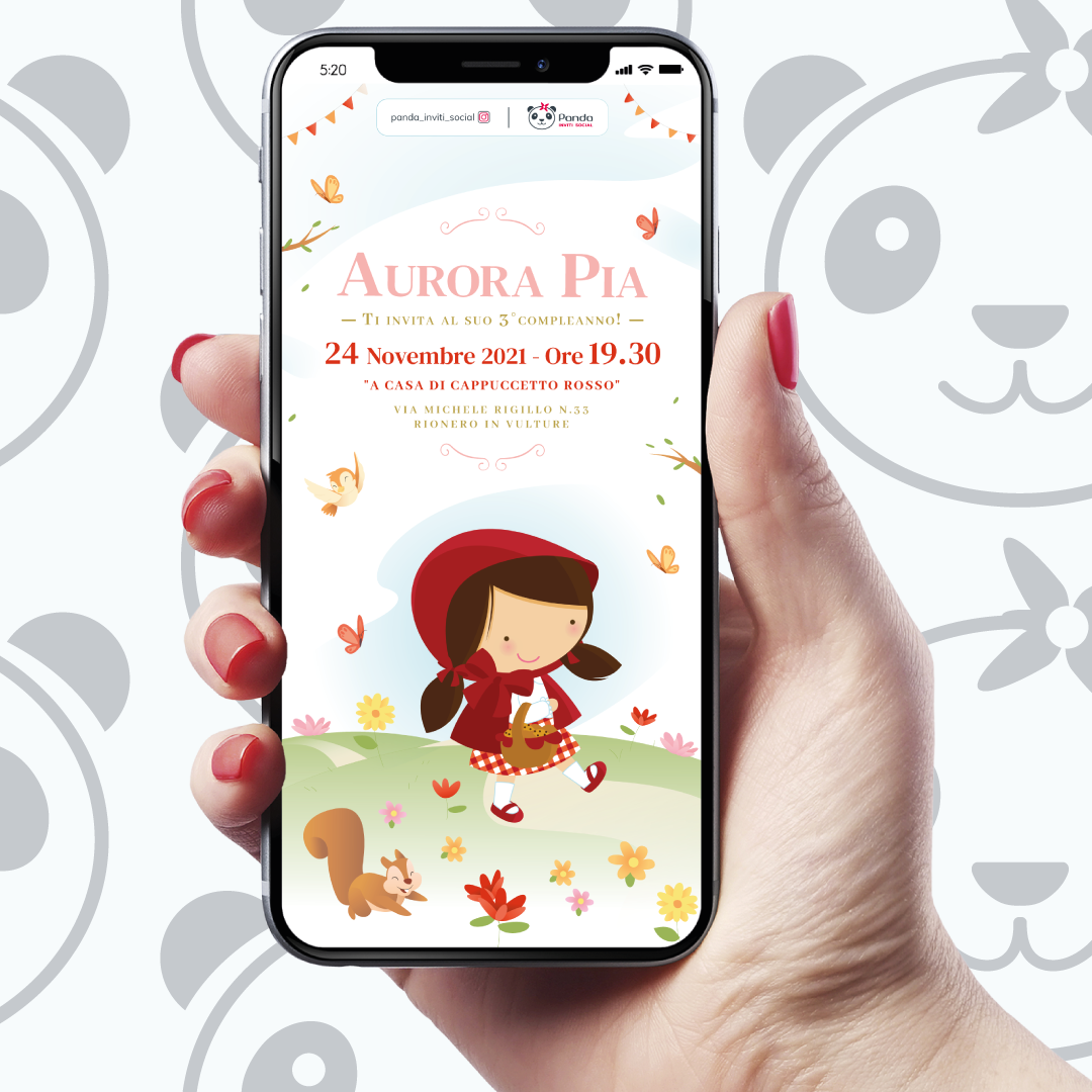 Invito digitale Cappuccetto Rosso