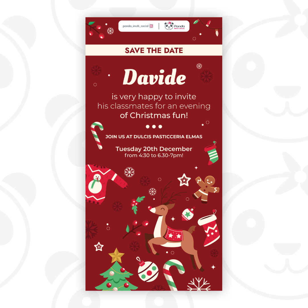 Invito digitale Natale – PandaInvitiSocial