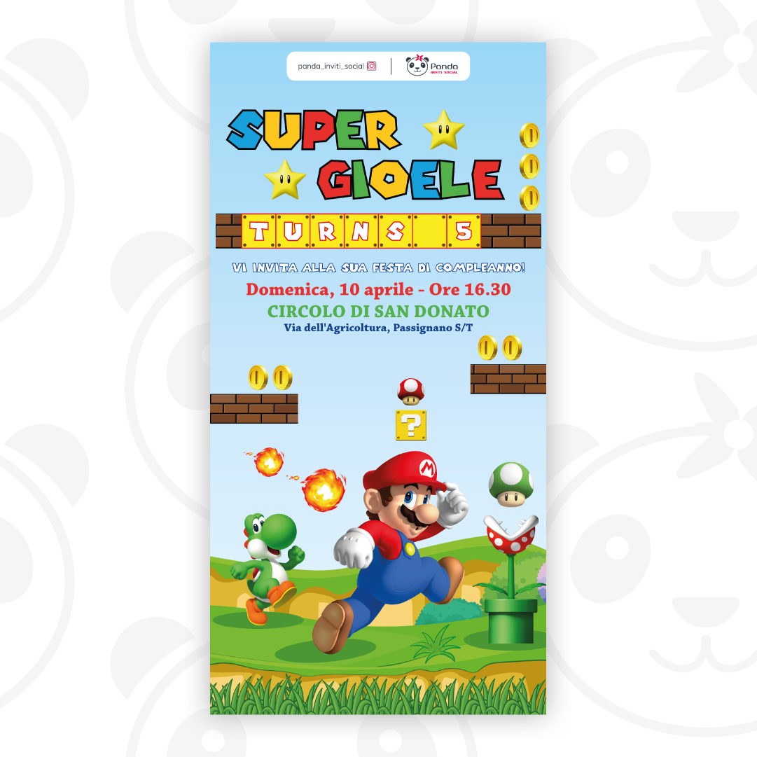Super Mario digital invitation