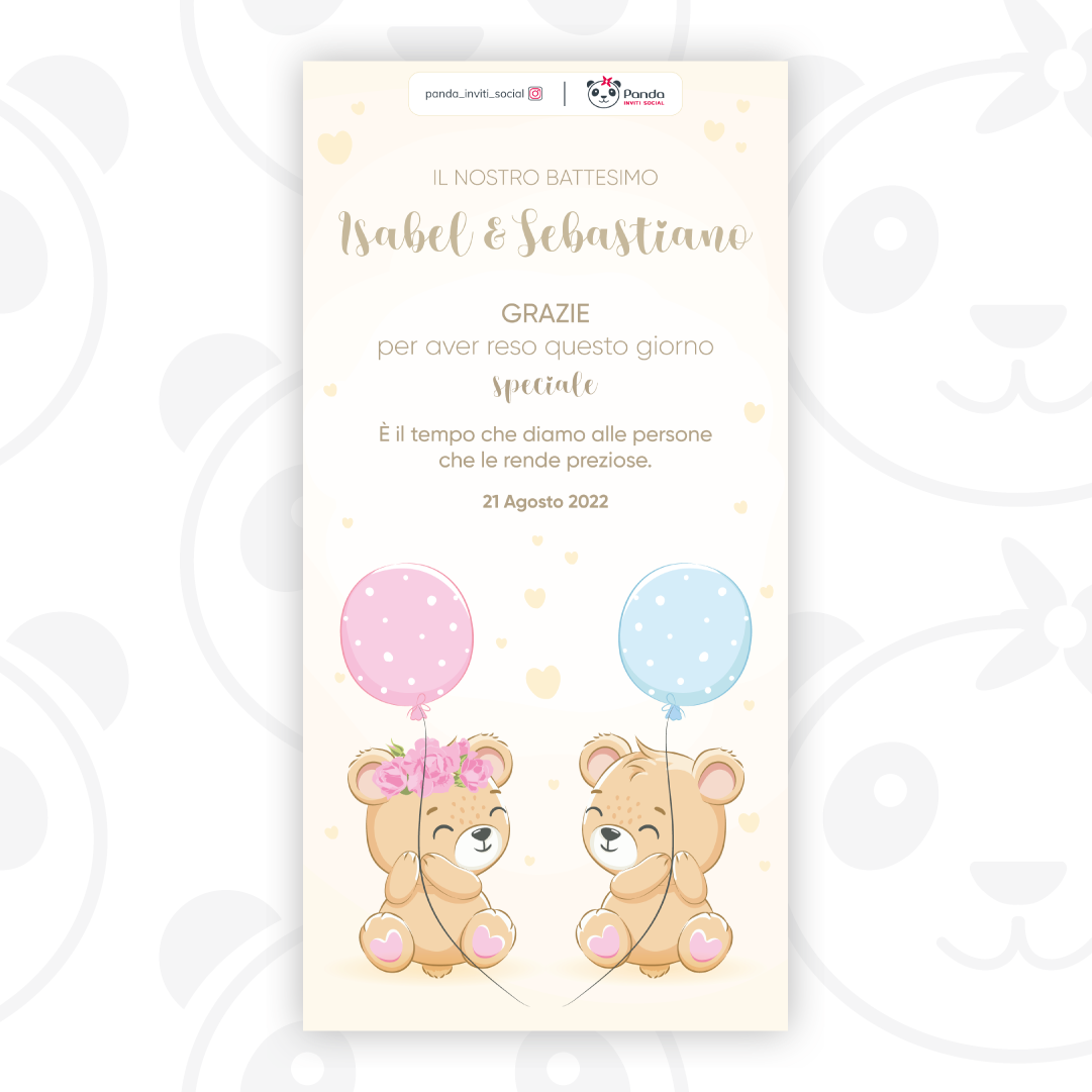 Tableau Battesimo – PandaInvitiSocial