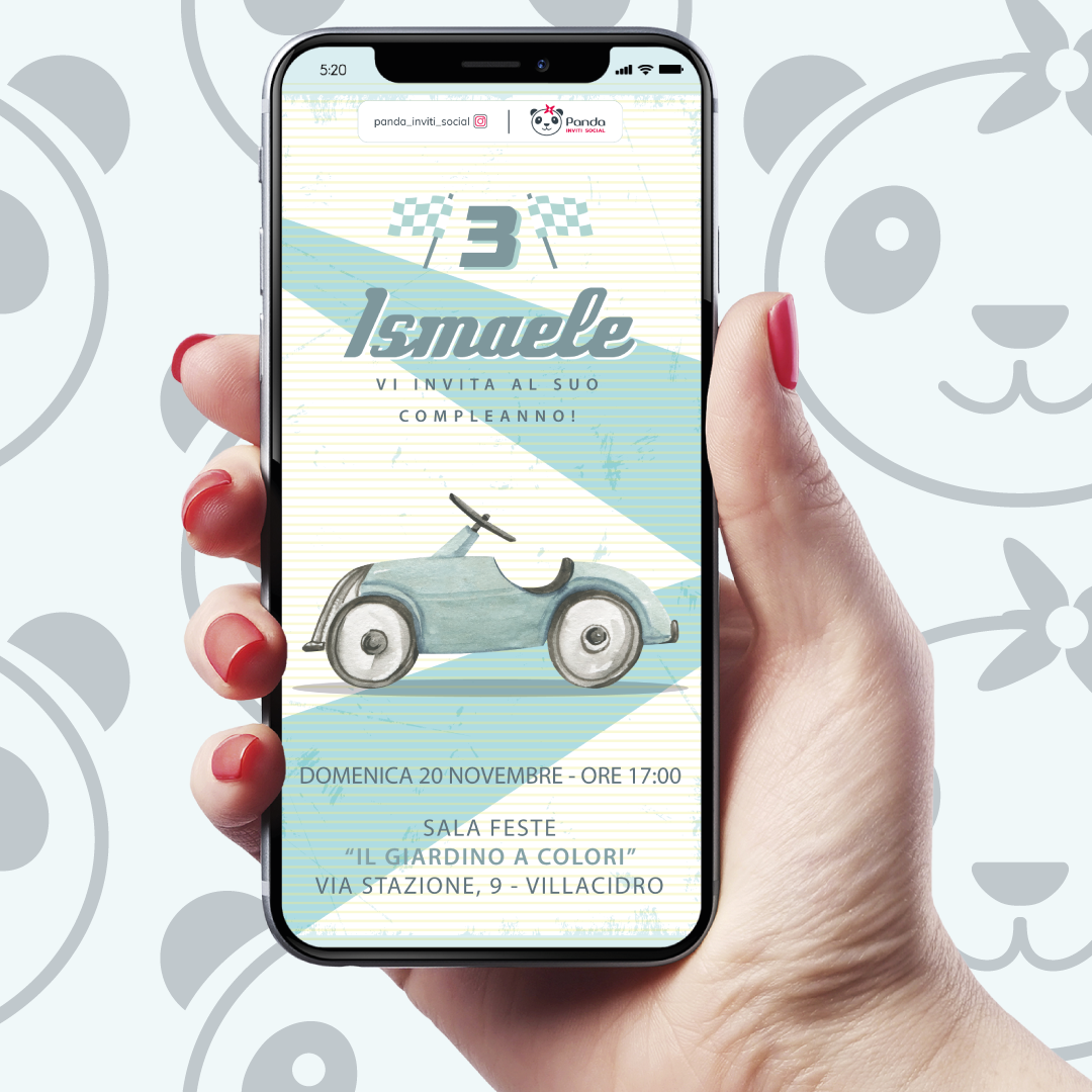 Invito digitale vintage car