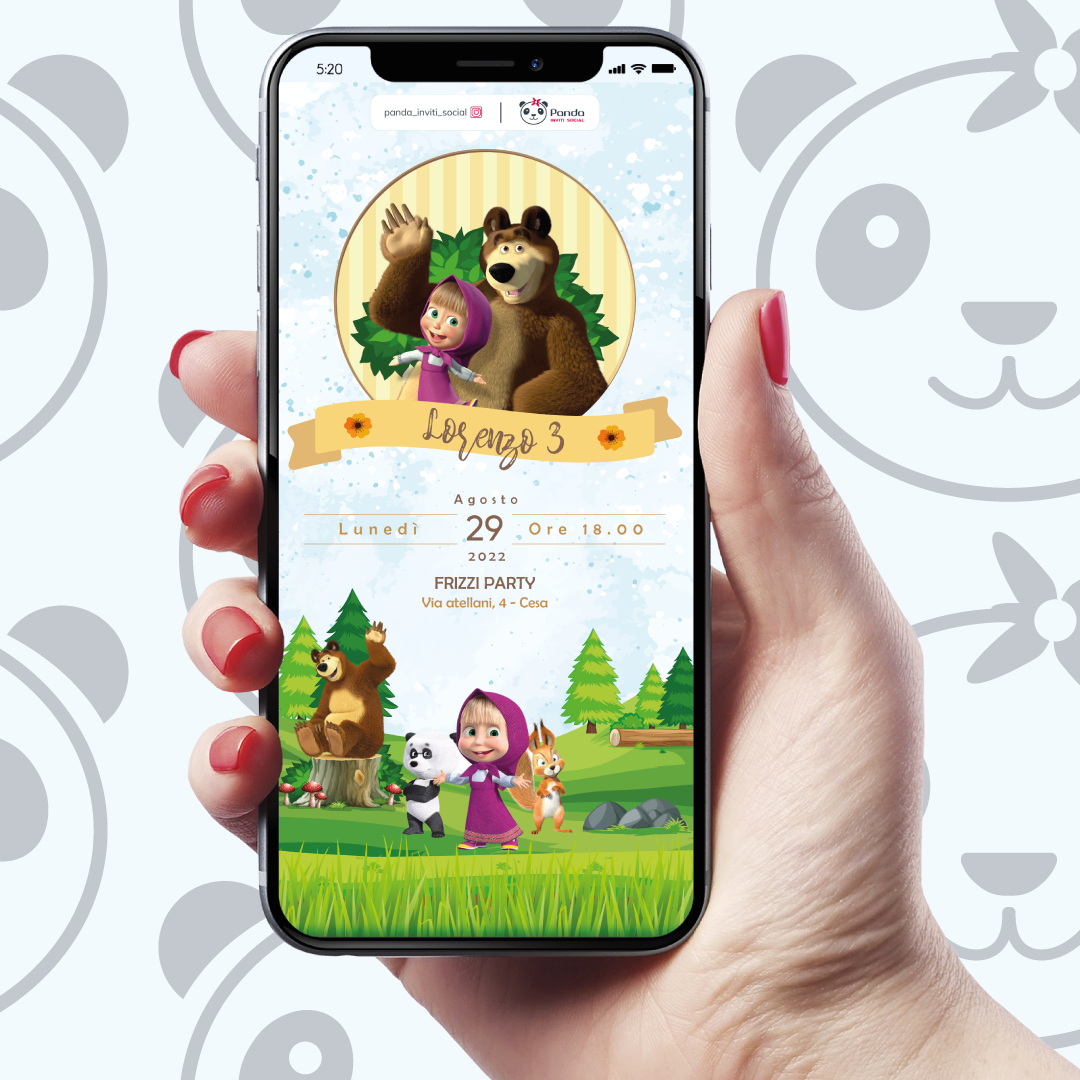 Invito digitale Masha e Orso