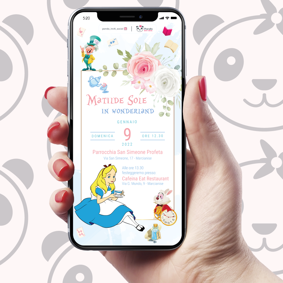Invito digitale Battesimo bambina Alice