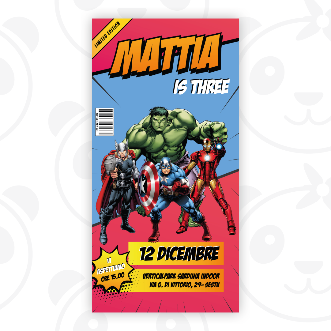 Invito digitale Supereroi