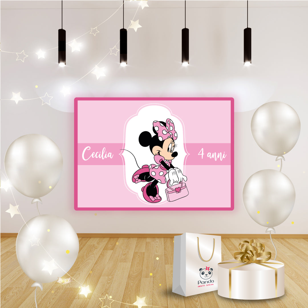 Banner compleanno Minnie – PandaInvitiSocial