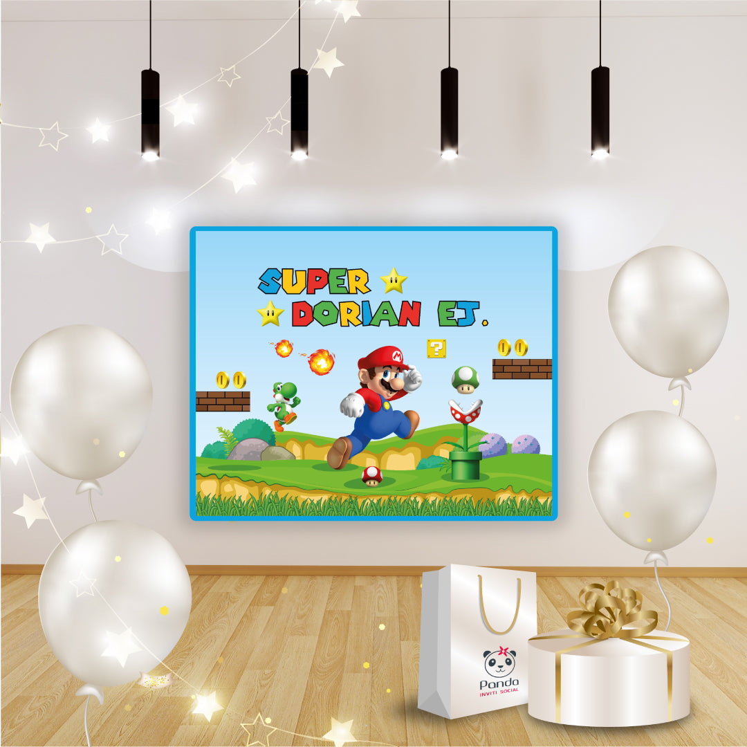 Banner compleanno Super Mario – PandaInvitiSocial