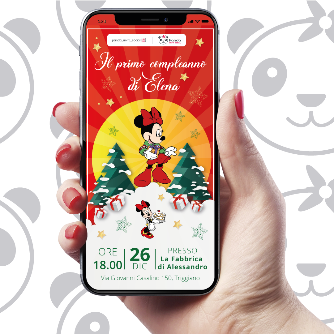 Invito digitale Minnie Natale